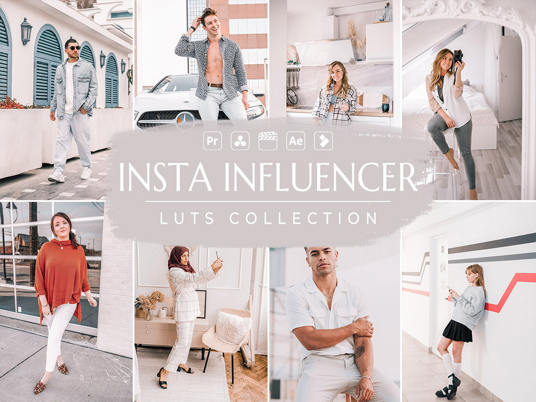 Insta Influencer Video LUTs for Final Cut Pro, Premiere pro and Davinci Resolve