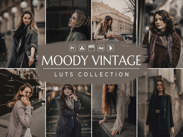 Moody Vintage Video LUTs for Final Cut Pro, Premiere pro and Davinci Resolve