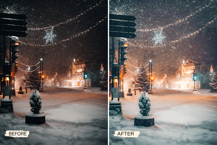 Winter Snowy Christmas Lightroom Presets | Pixmwllow
