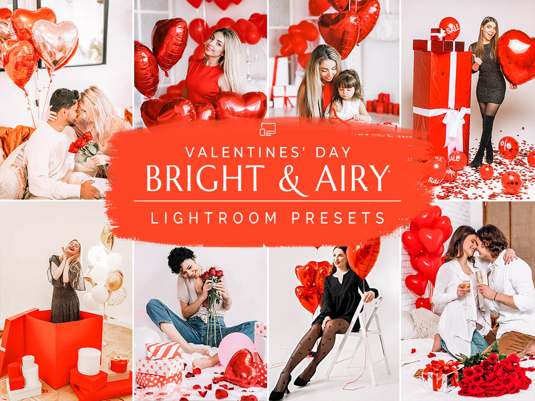 Valentine's Day Bright & Airy Lightroom Presets for Mobile and Desktop