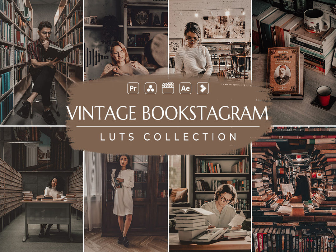 Vintage Bookstagram Video LUTs for Final Cut Pro, Premiere pro and Davinci Resolve